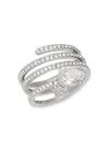 ADRIANA ORSINI CRYSTAL SPIRAL RING,0400011488150