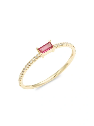 Saks Fifth Avenue 14k Yellow Gold, Ruby & Diamond Ring