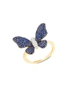 SAKS FIFTH AVENUE 14K YELLOW GOLD, SAPPHIRE & DIAMOND BUTTERFLY RING,0400011925316