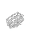 SAKS FIFTH AVENUE 18K WHITE GOLD & WHITE DIAMOND STACKABLE RING,0400011935965