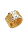 ALOR 18K GOLD & STAINLESS STEEL CABLE RING,0400011555947