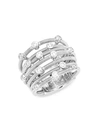 SAKS FIFTH AVENUE 14K WHITE GOLD & DIAMOND 7-ROW RING,0400011523270