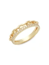 SAKS FIFTH AVENUE 14K YELLOW GOLD & DIAMOND CHAIN RING,0400012338057