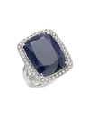 JOHN HARDY STERLING SILVER, BLUE SAPPHIRE & DIAMOND RING,0400010536925