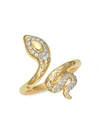 JOHN HARDY LEGENDS 18K YELLOW GOLD & DIAMOND COBRA RING,0400011363694