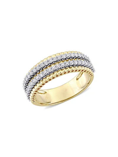 Saks Fifth Avenue 14k Two-tone Gold & White Diamond Anniversary Ring