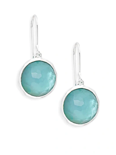 Ippolita Wonderland Denim Mother-of-pearl, Clear Quartz & Sterling Silver Mini Lollipop Doublet Drop Earrings