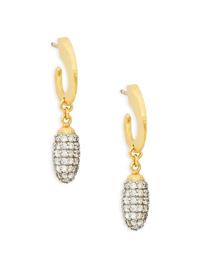 Gurhan 24k Diamond Half Hoop Dangle Drop Earrings