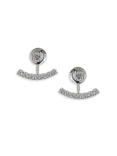 Saks Fifth Avenue 14k White Gold & Diamond Crawler & Stud Earrings