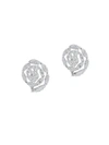 SAKS FIFTH AVENUE 14K WHITE GOLD & DIAMOND SPIRAL EARRINGS,0400098870878