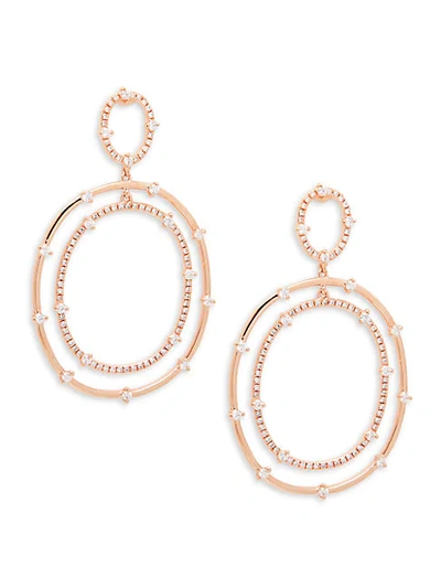 Saks Fifth Avenue 14k Rose Gold & Diamond Drop Earrings