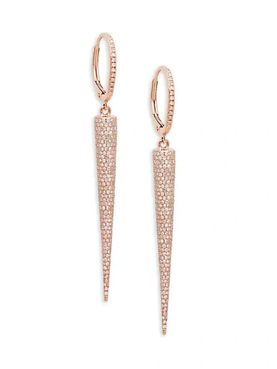 Saks Fifth Avenue 14k Rose Gold & Diamond Drop Earrings