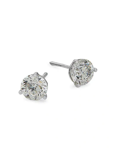 Saks Fifth Avenue 14 White Gold Diamond Stud Earrings