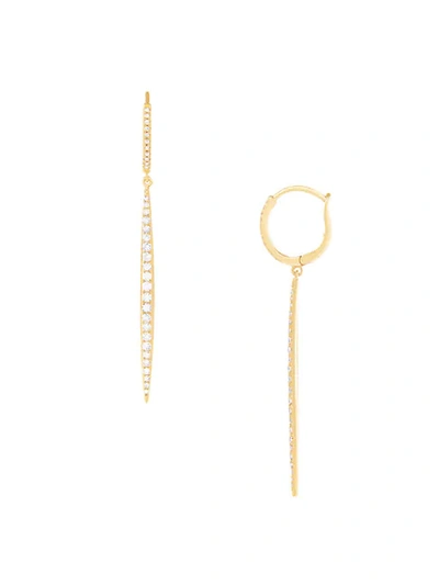 Saks Fifth Avenue 14k Yellow Gold Diamond Dagger Dangle-drop Earrings