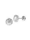 Saks Fifth Avenue 18k White Gold & White Diamond Flower Stud Earrings