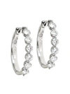 SAKS FIFTH AVENUE 14K WHITE GOLD & WHITE DIAMOND HOOP EARRINGS,0400011936231