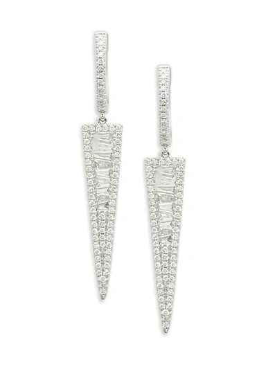 Saks Fifth Avenue 14k White Gold & Diamond Drop Earrings