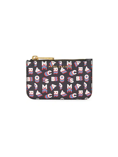 Marc Jacobs Printed Keychain Pouch In Black Multi