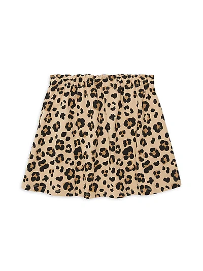 Andy & Evan Kids' Little Girl's Cheetah-print Stretch-cotton Skirt In Light Beige