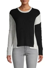 Amicale Colorblock Cashmere Sweater In Grey Multi