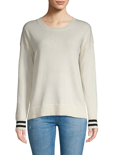Amicale Long-sleeve Cashmere Sweater In White