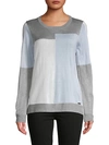 CALVIN KLEIN Colorblock Long-Sleeve Sweater,0400012149577