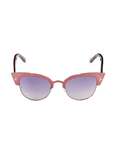 Tom Ford 51mm Cat Eye Sunglasses In Pink Brown