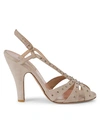 VALENTINO GARAVANI CRYSTAL EMBELLISHED SUEDE SANDALS,0400010583141