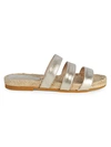 SAKS FIFTH AVENUE PEGGY METALLIC LEATHER ESPADRILLES,0400010283448