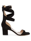 VALENTINO GARAVANI STRAPPY BLOCK-HEEL LEATHER SANDALS,0400011010709