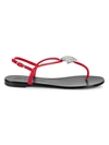 GIUSEPPE ZANOTTI Embellished Leather Slingback Thong Sandals,0400012431560