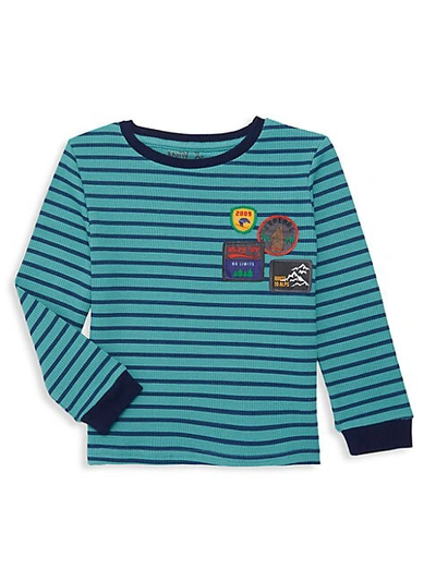 Andy & Evan Kids' Little Boy's Striped Cotton-blend Tee In Turquoise