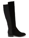 Saks Fifth Avenue Harrah Mixed-media Tall Boots In Black
