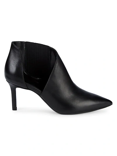Aquatalia Mina Asymmetric Leather Ankle Boots In Black