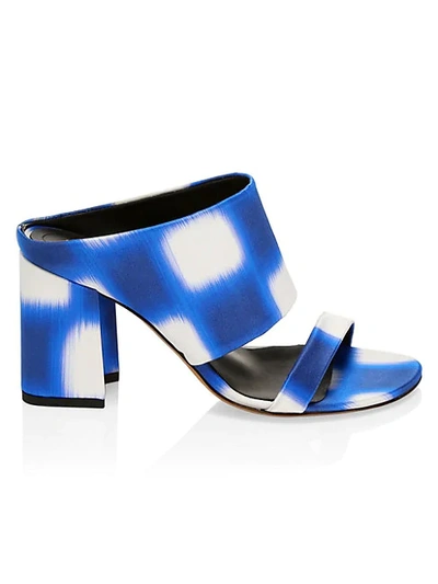 Dries Van Noten Stephen Stripe Block-heel Sandals In Blue