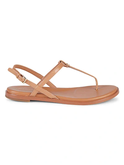 Cole Haan Flora Leather Thong Sandals In Pecan