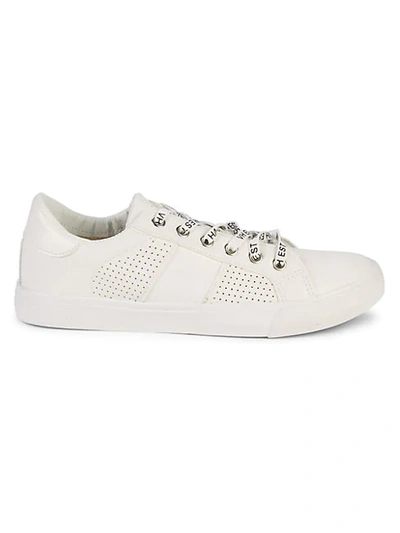 Vintage Havana Signature Perforated Lace-up Trainers In White