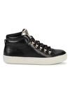 TOD'S METALLIC COLORBLOCK LEATHER HIGH-TOP SNEAKERS,0400012423346