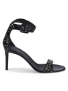 GIUSEPPE ZANOTTI WOMEN'S NEYLA GROMMET SNAKESKIN-EMBOSSED LEATHER SANDALS,0400012430655