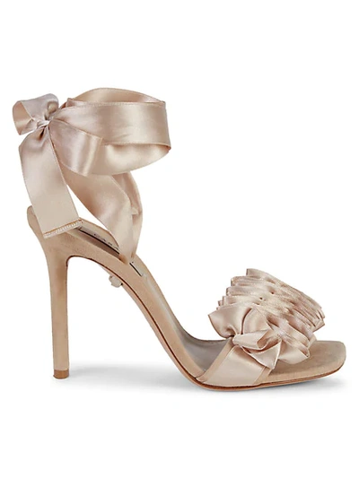 Casadei Satin Stiletto Sandals In Starfish