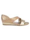 ANNE KLEIN METALLIC LEATHER WEDGES,0400010796106