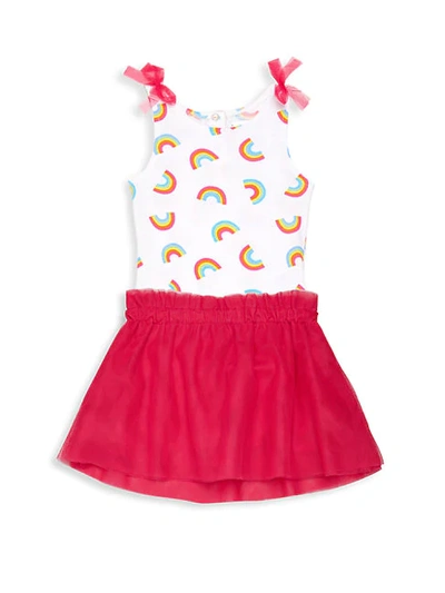 Andy & Evan Kids' Baby Girl's 2-piece Rainbow Bodysuit & Skirt Set In Coral