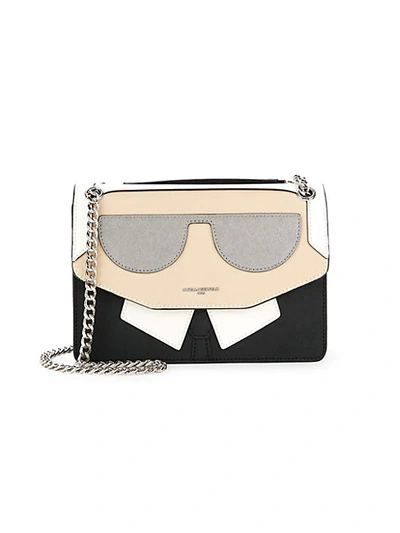 Karl Lagerfeld Women's Maybelle Karl Flap Crossbody In White Black