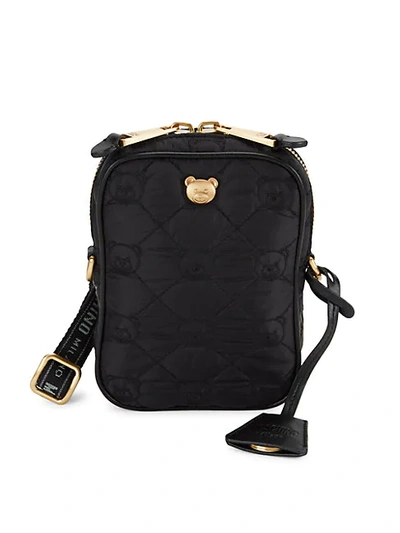 Moschino Bear Quilted Camera Bag In Black