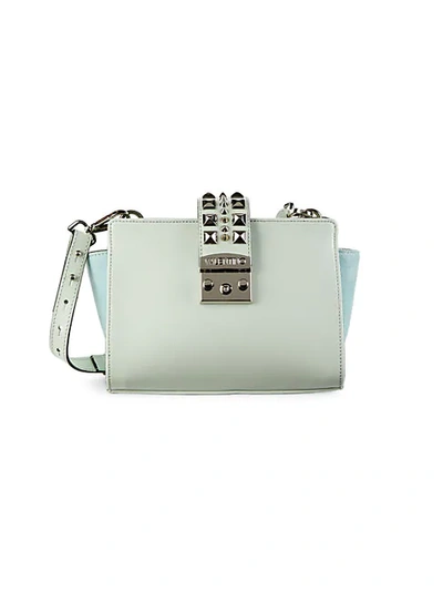 Valentino By Mario Valentino Kiki Leather & Suede Rockstud Crossbody Bag In Mint Green