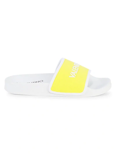 Valentino By Mario Valentino Magda Two-tone Slides In Yellow