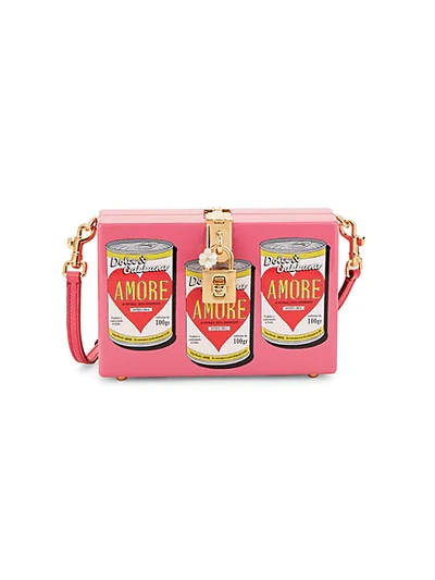 Dolce & Gabbana Soup Can Acrylic Box Crossbody Bag In Fuchsia