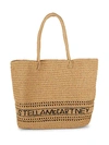 STELLA MCCARTNEY WOVEN STRAW LOGO TOTE,0400012096966