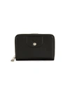 Longchamp Zip-around Leather Wallet In Black