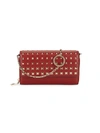 VALENTINO GARAVANI ROCKSTUD LEATHER CHAIN WALLET,0400011898993